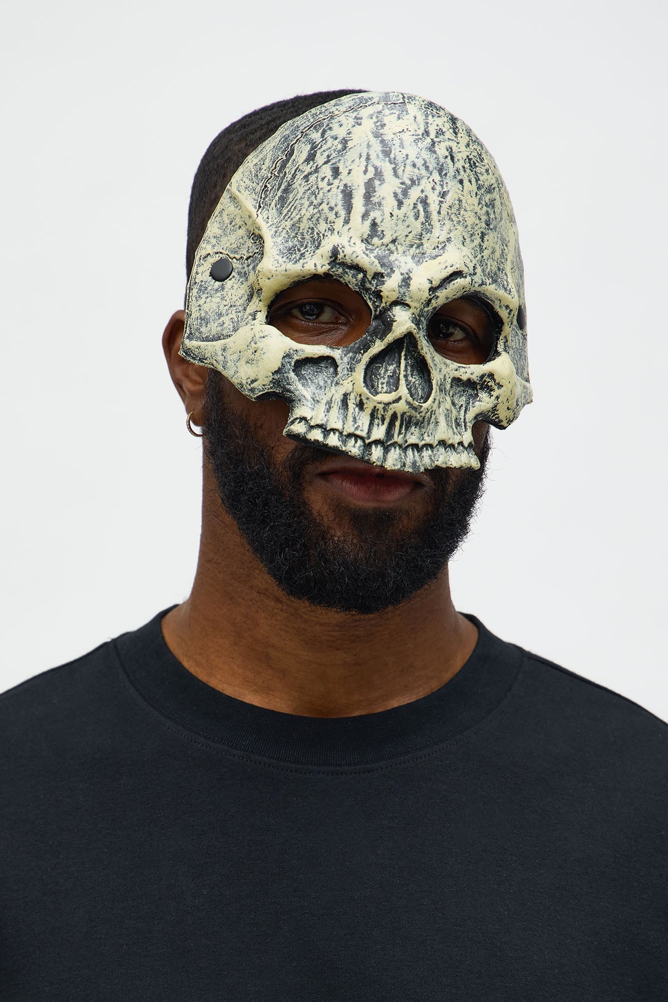 Skull Half Mask Costume - White