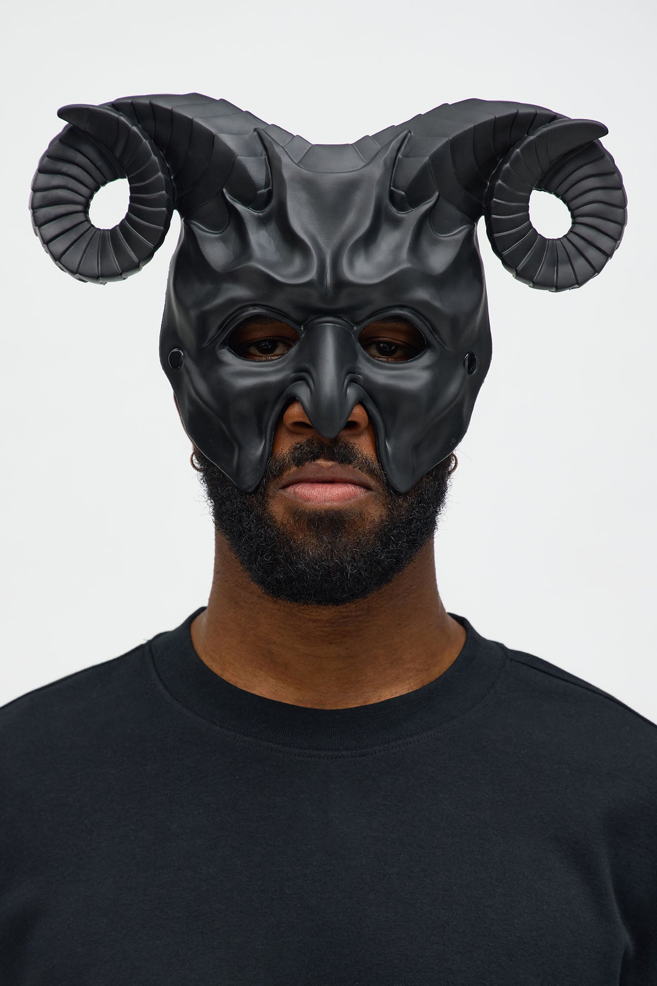 Half Masked Devil Costume - Black
