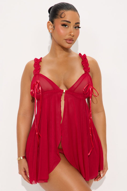 Tempt Me MeshBabydoll - Red