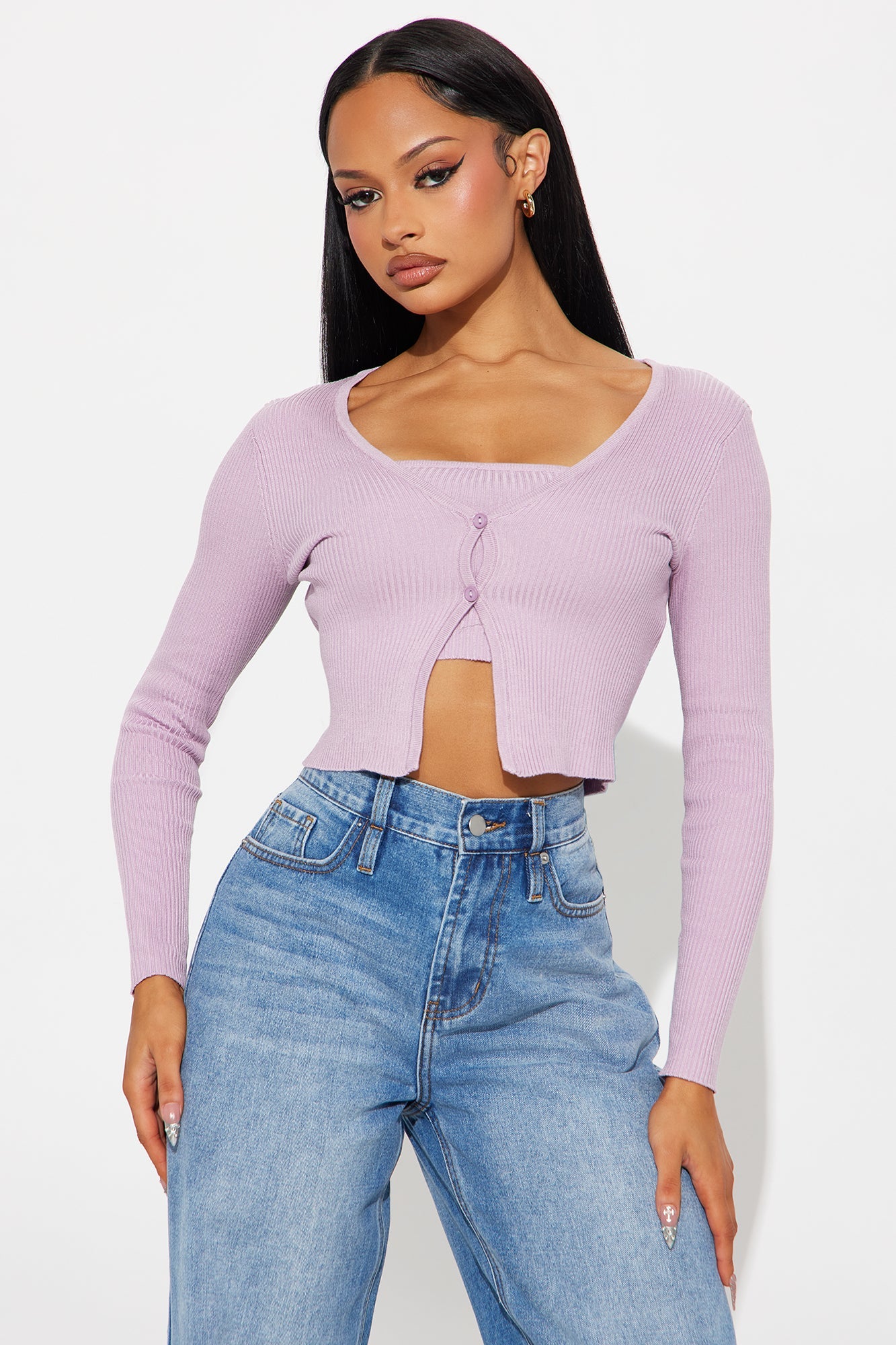 Early Sunsets Sweater Set - Lavender