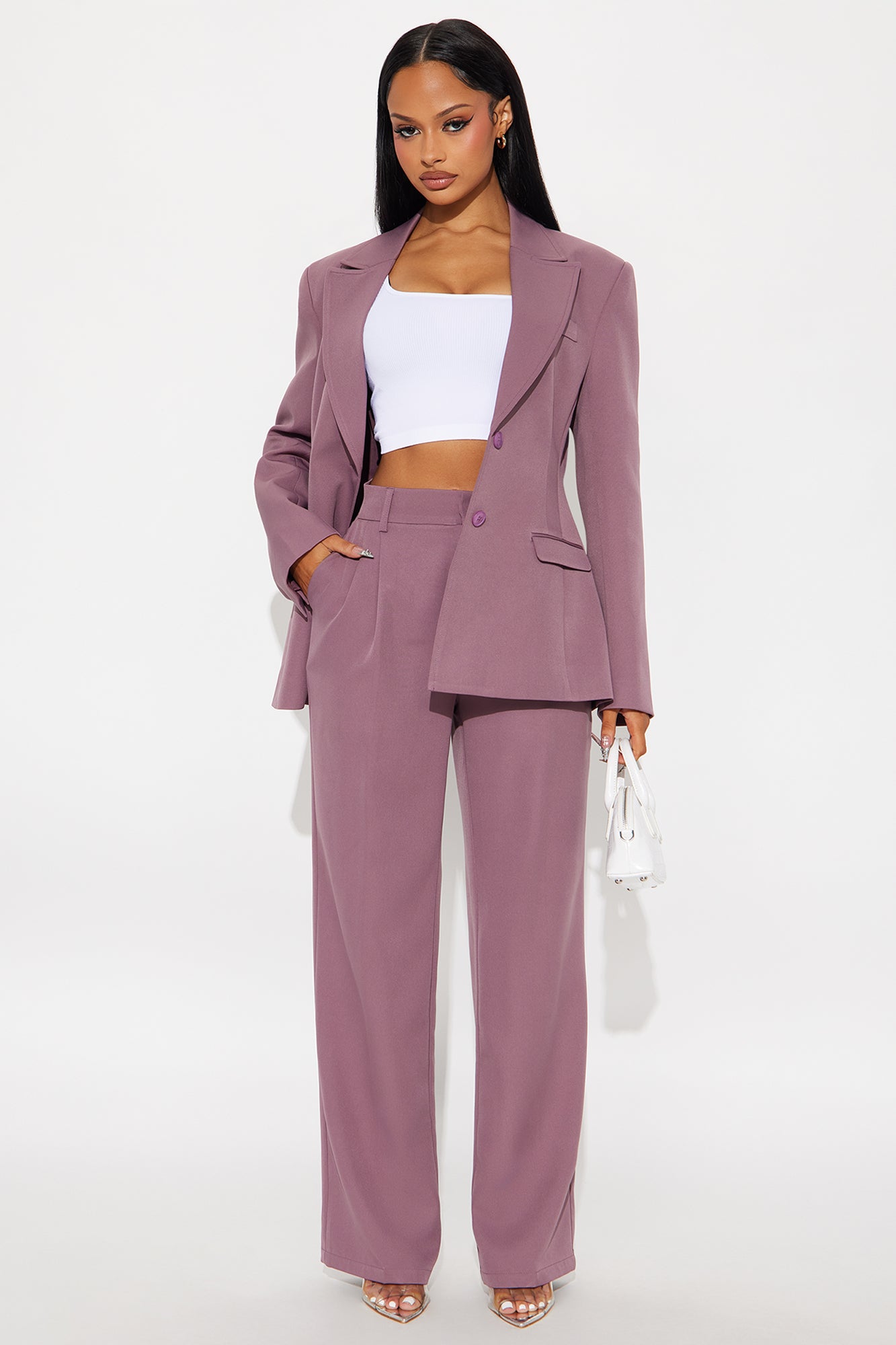 Kendall High Rise Trouser Pant - Orchid