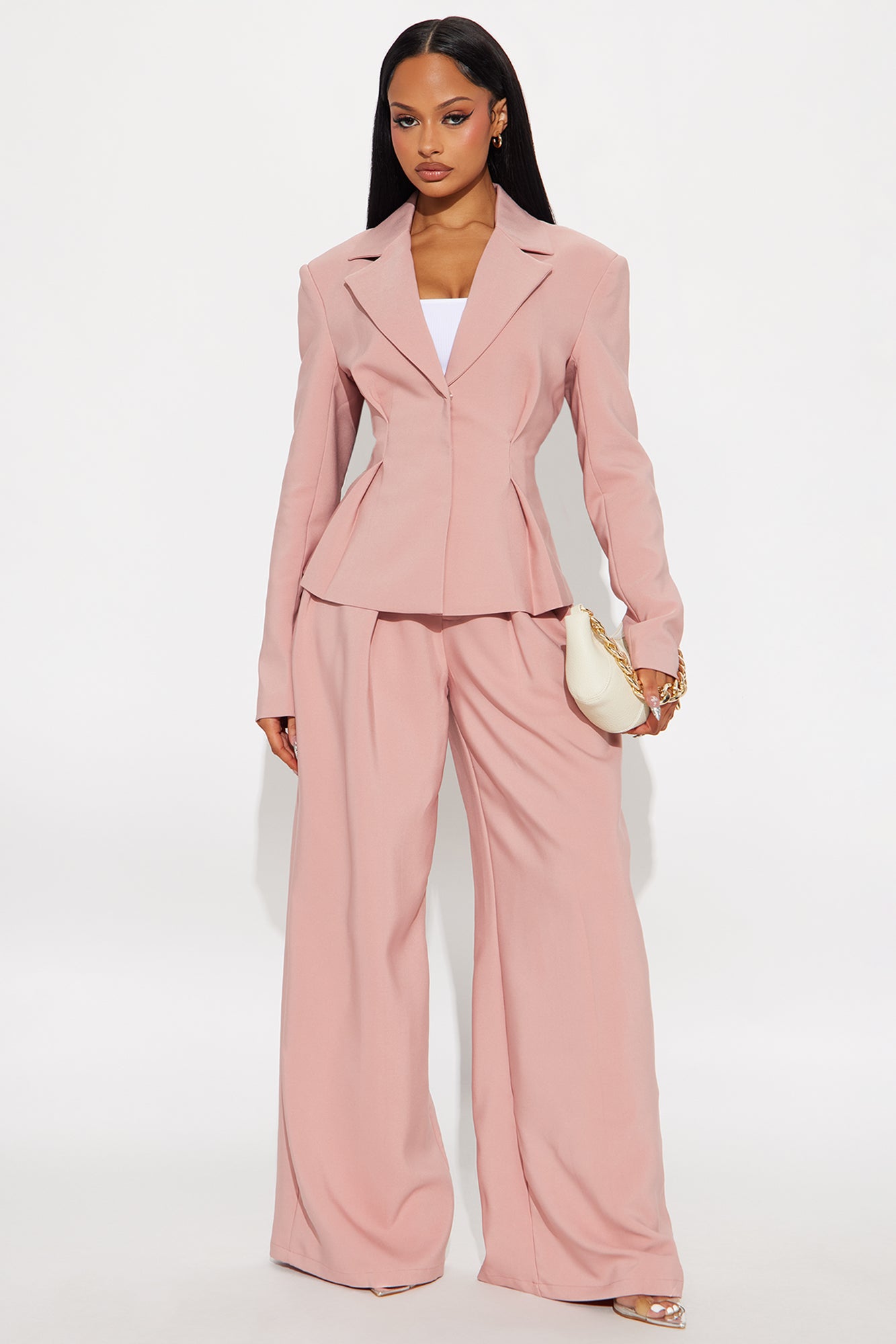 Luxe Living Pleated Blazer - Rose