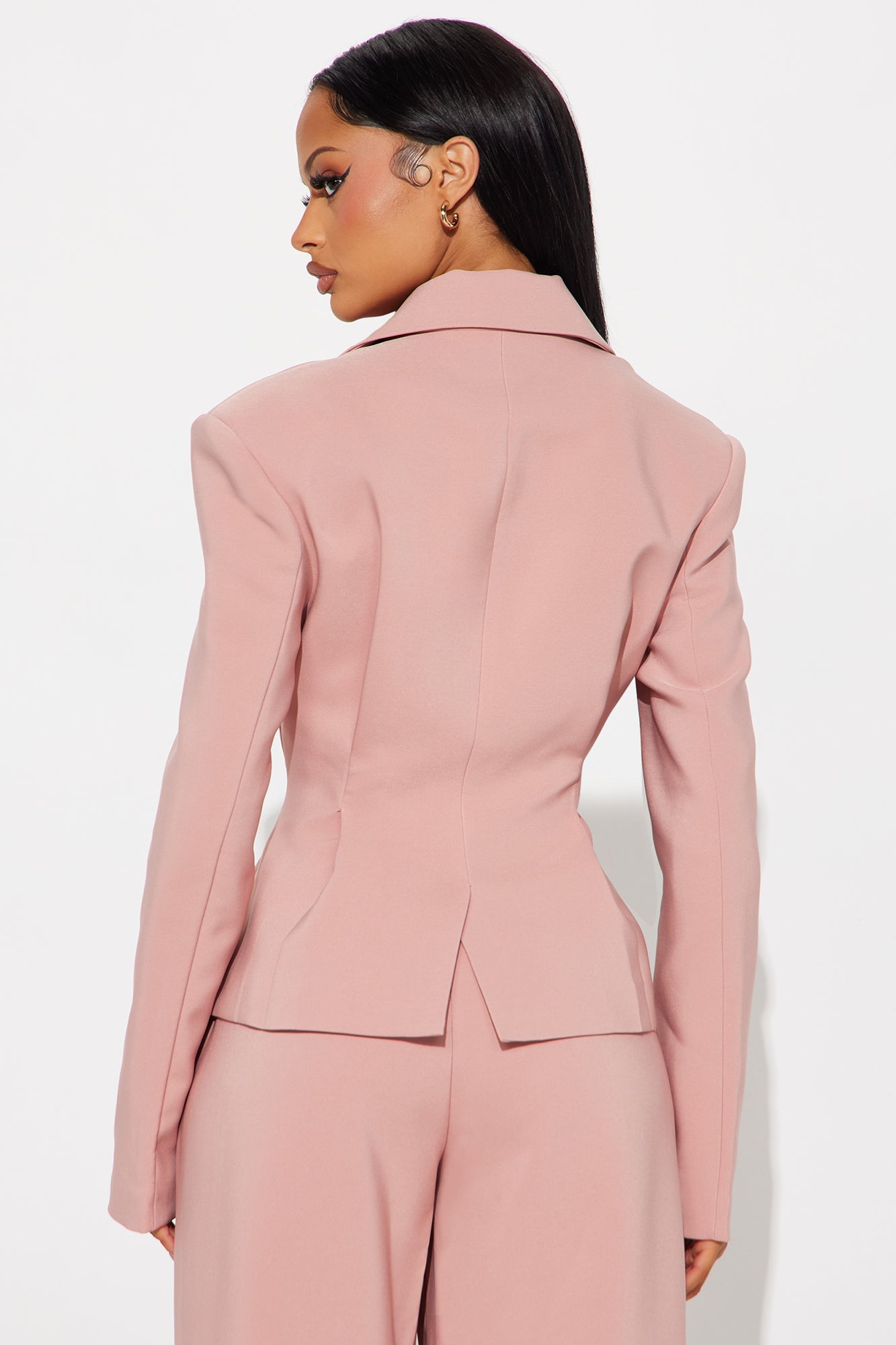 Luxe Living Pleated Blazer - Rose