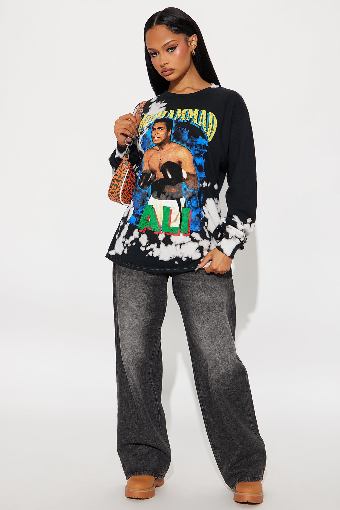 Muhammad Ali Bleach Long Sleeve Tee - Multi Color