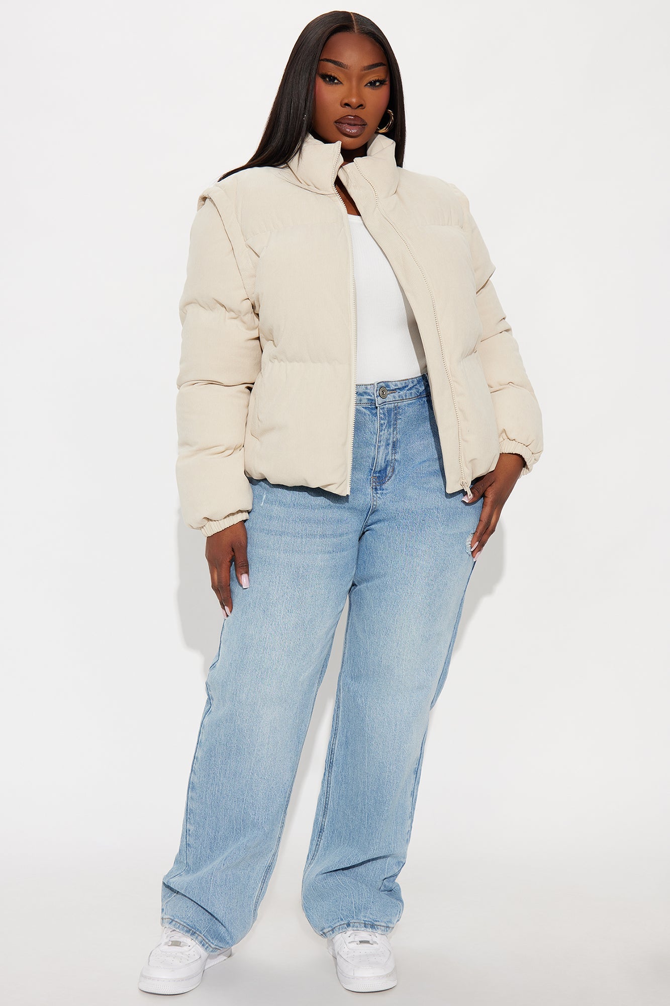 Campfire Cozy Convertible Puffer Jacket - Sand