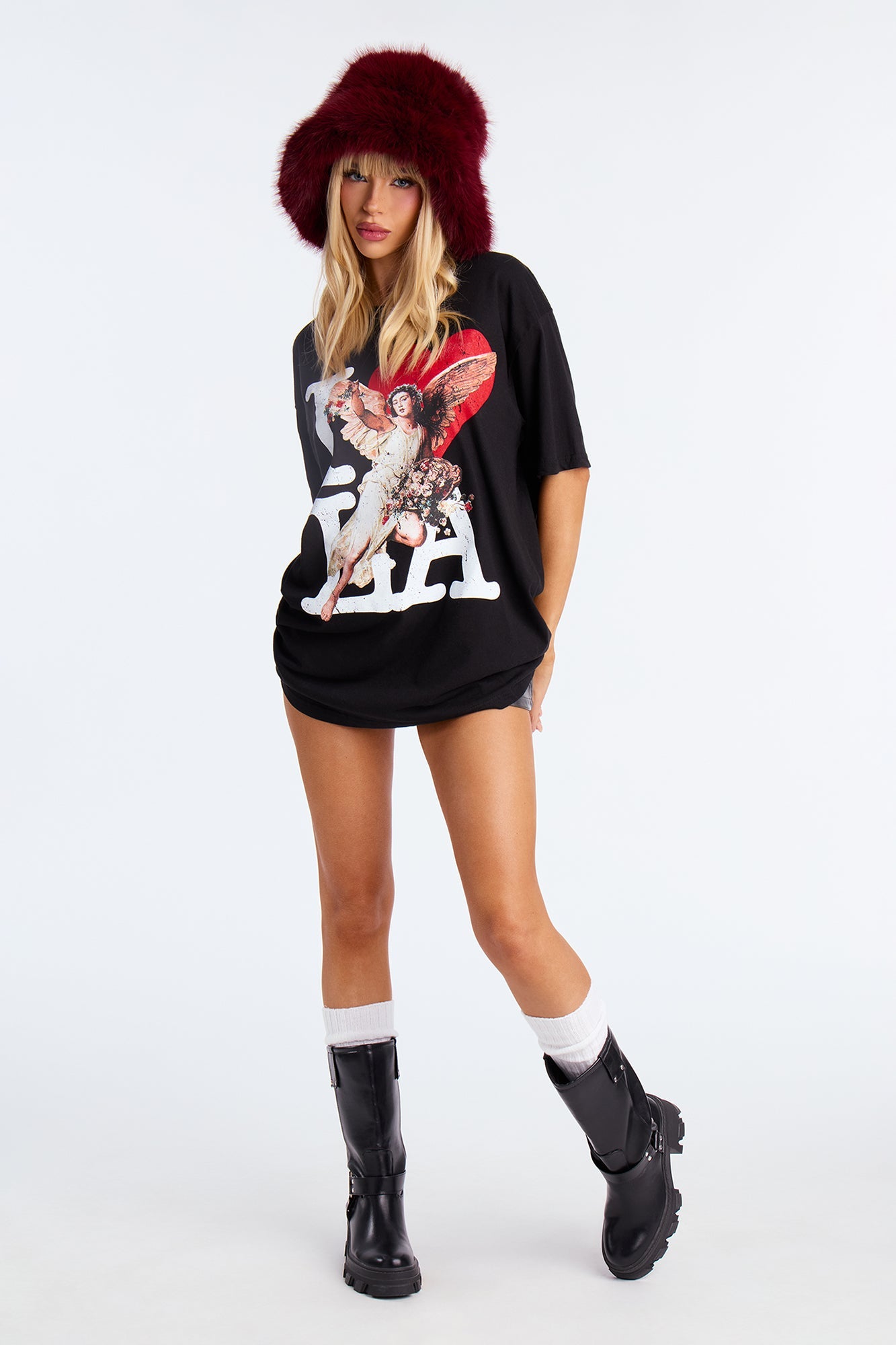 I Love LA Angel Tee - Black