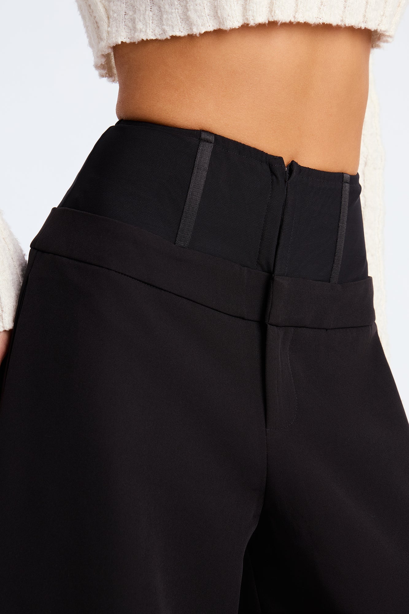 Lover Of Mine Corset Wide Leg Trouser Pant 33 - Black