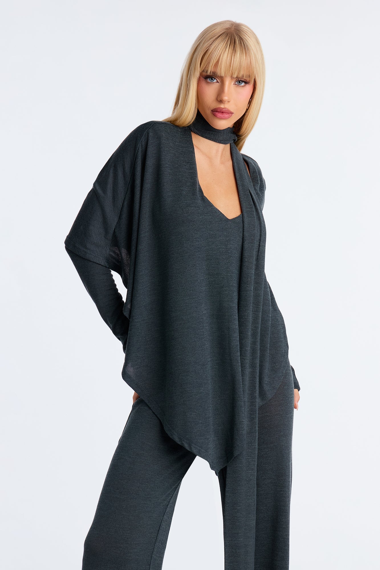 Ariel Long Sleeve Scarf Jumpsuit - Hunter