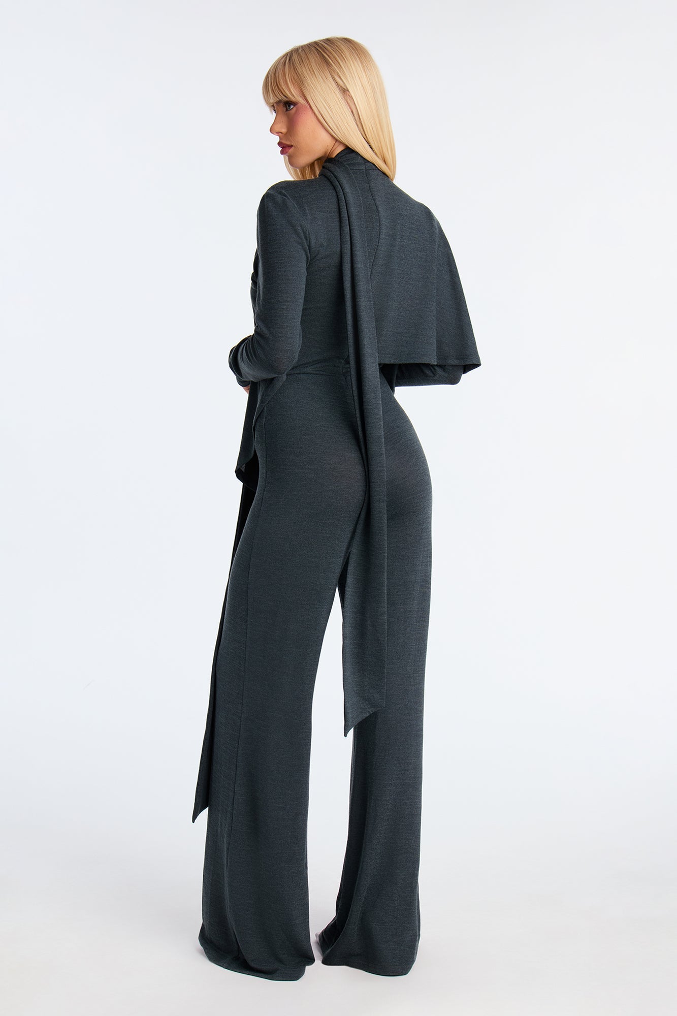Ariel Long Sleeve Scarf Jumpsuit - Hunter