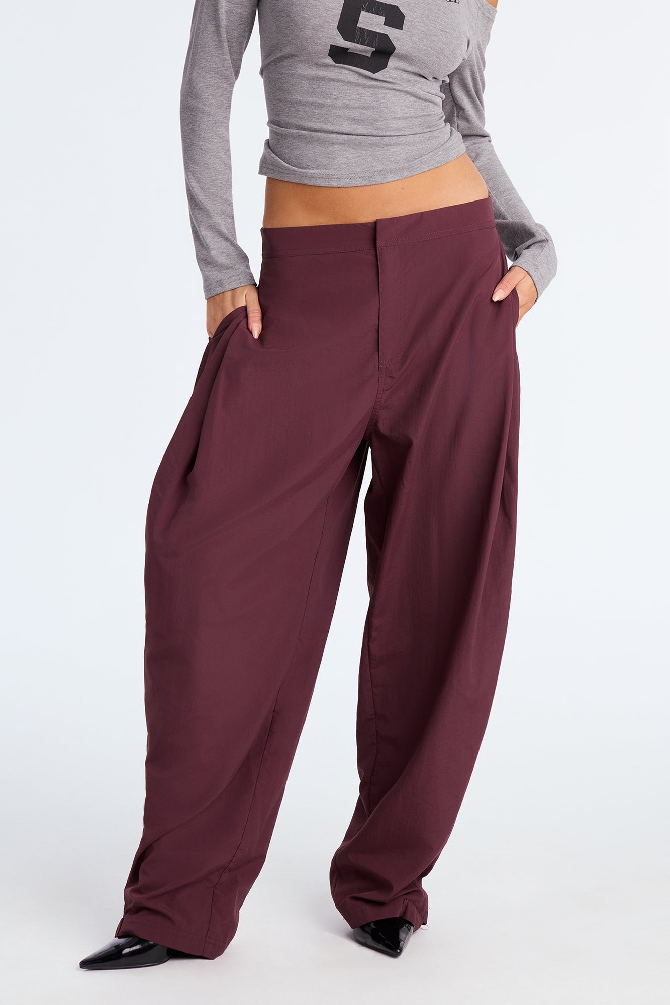 Nylon Windbreaker Pant - Chocolate