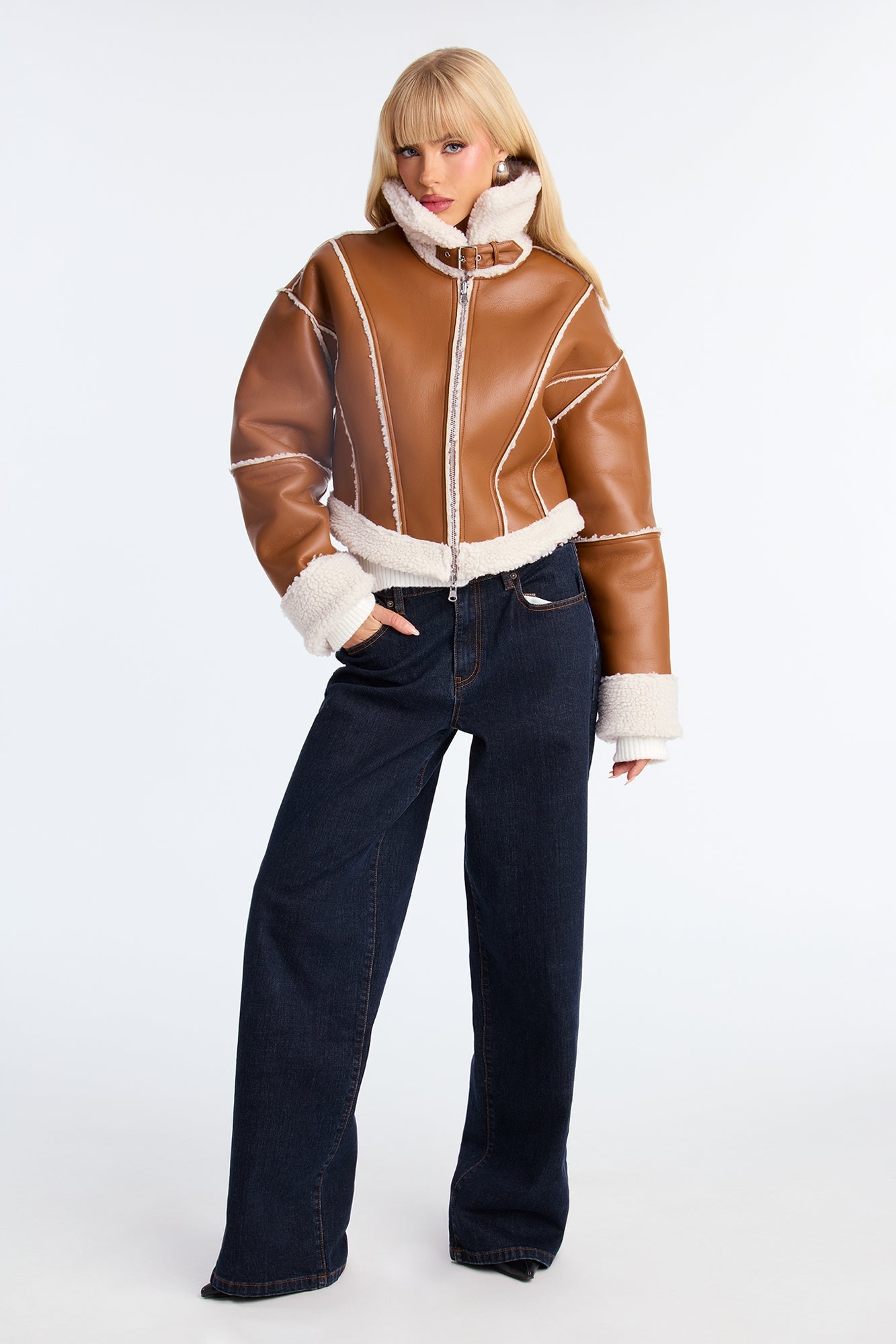 Wild Ride Reversible Faux Leather Moto Jacket - Brown/combo