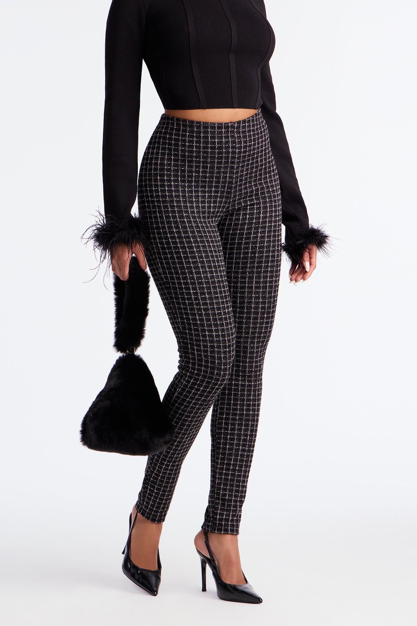 High Noon High Rise Tweed Legging - Black