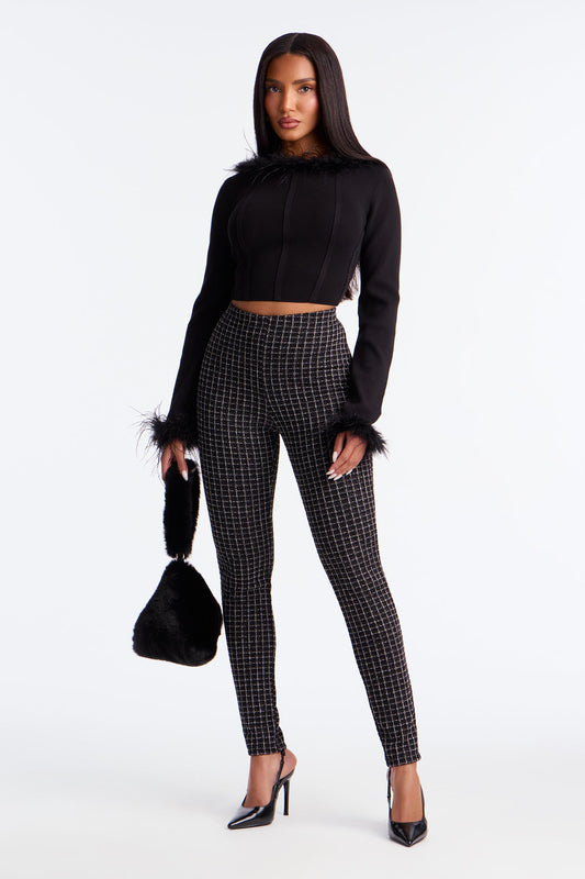 High Noon High Rise Tweed Legging - Black