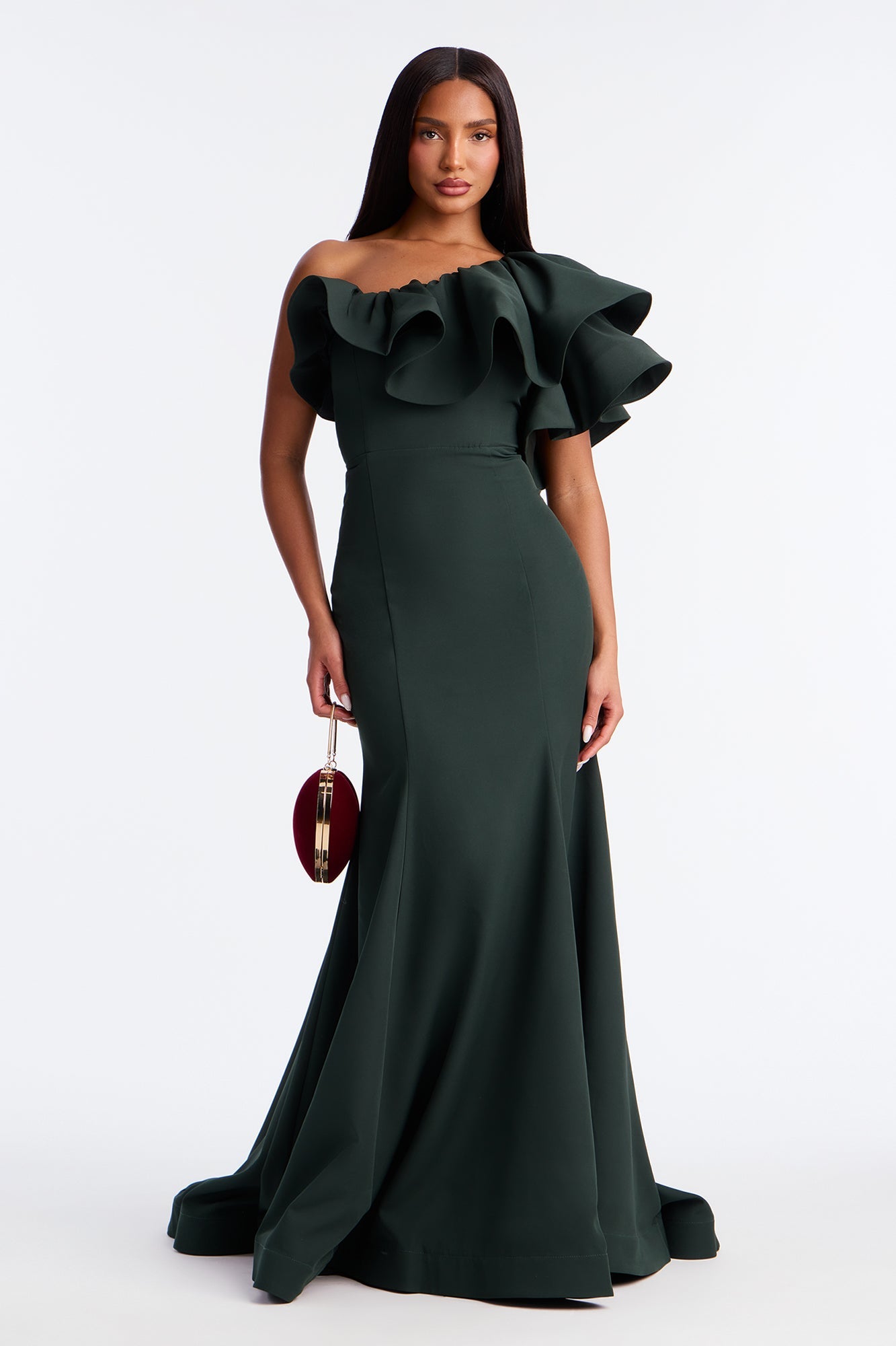 Guiselle Mermaid Maxi Gown - Hunter