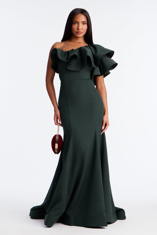 Guiselle Mermaid Maxi Gown - Hunter