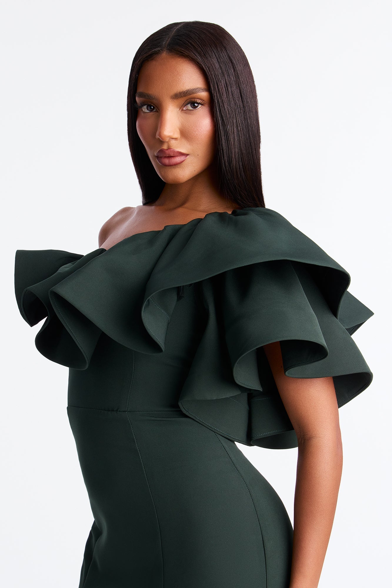 Guiselle Mermaid Maxi Gown - Hunter