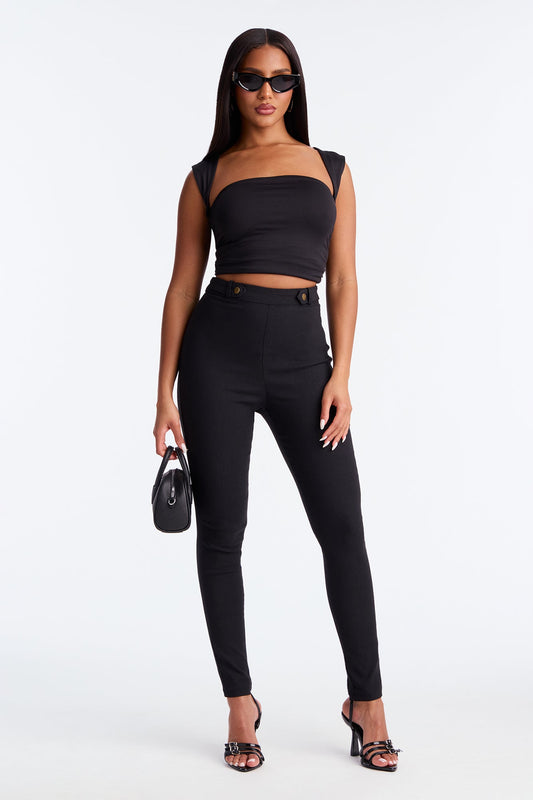 Just Fine High Rise Skinny Pant - Black