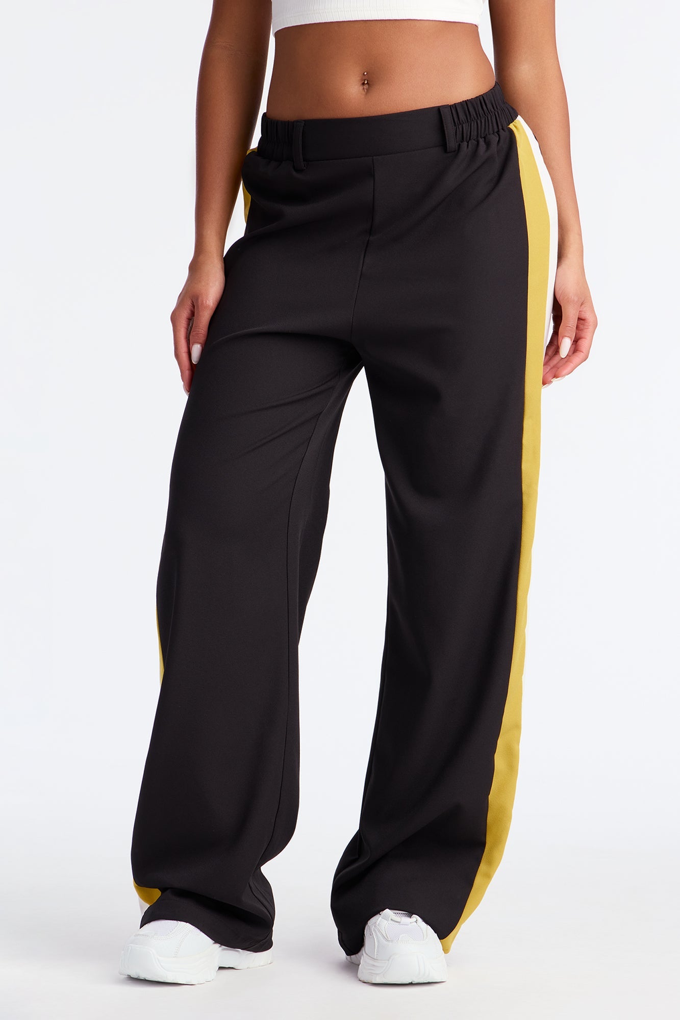 Aubrina Striped Crepe Pant - Black/combo