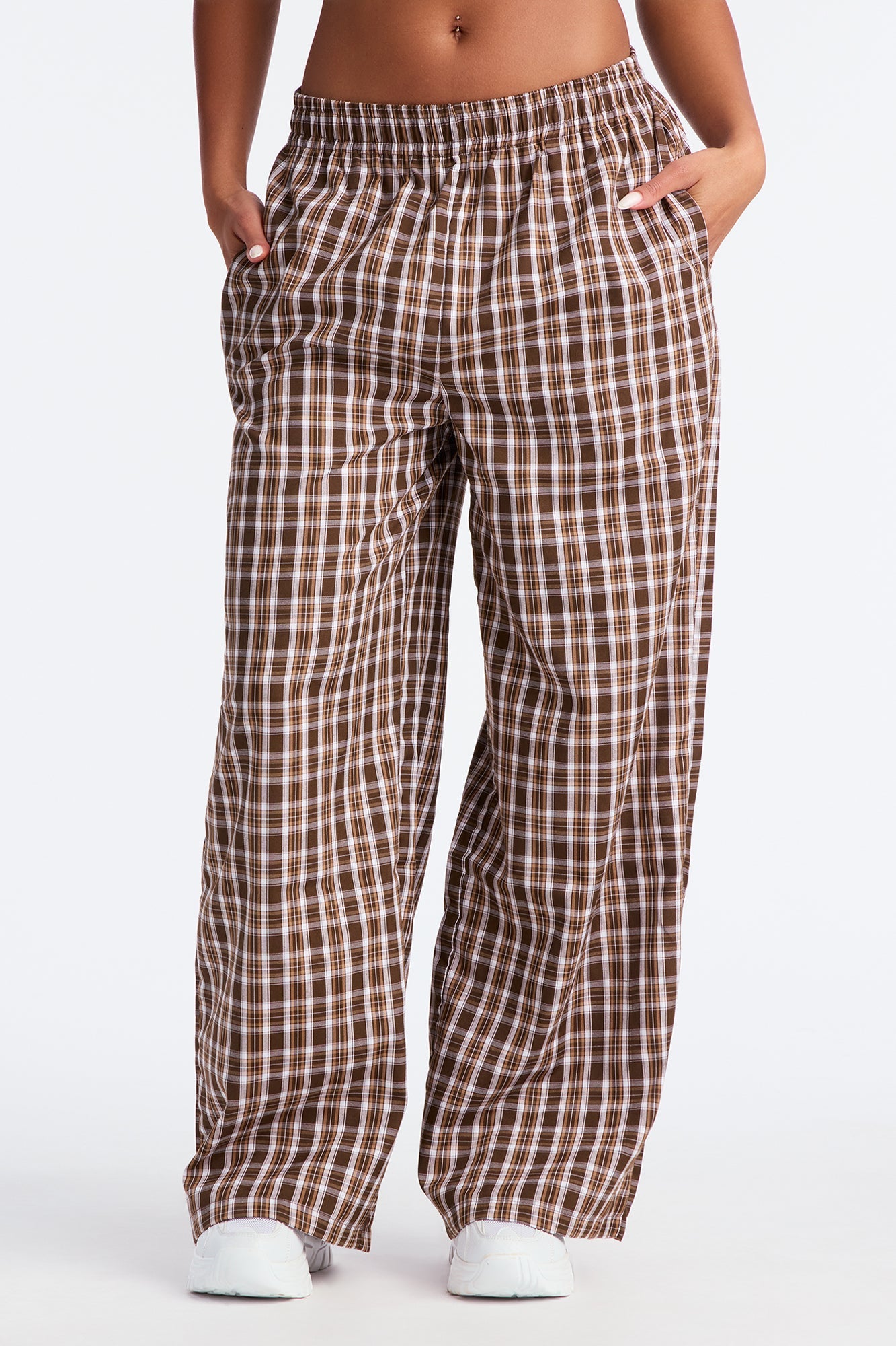 Jump Start Plaid Boxer Pant - Brown/combo