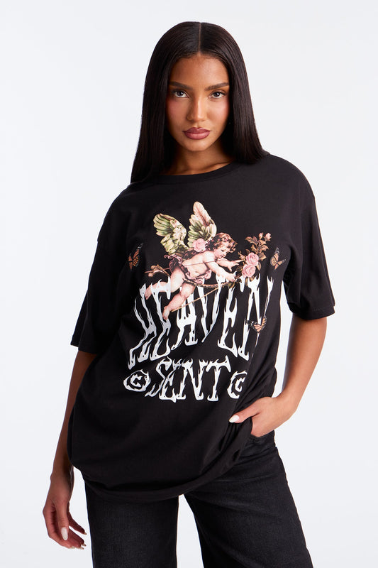 Heaven Sent Cherub Tee - Black