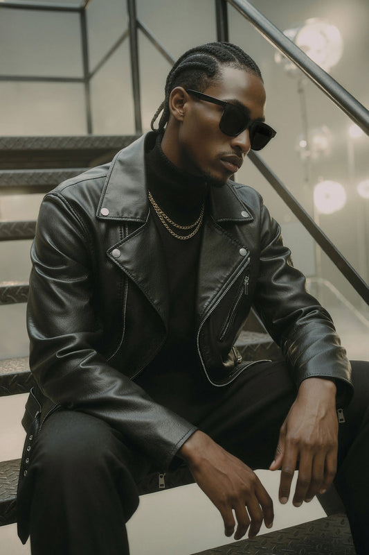 Faux Leather Speed Patched Moto Jacket - Black/combo