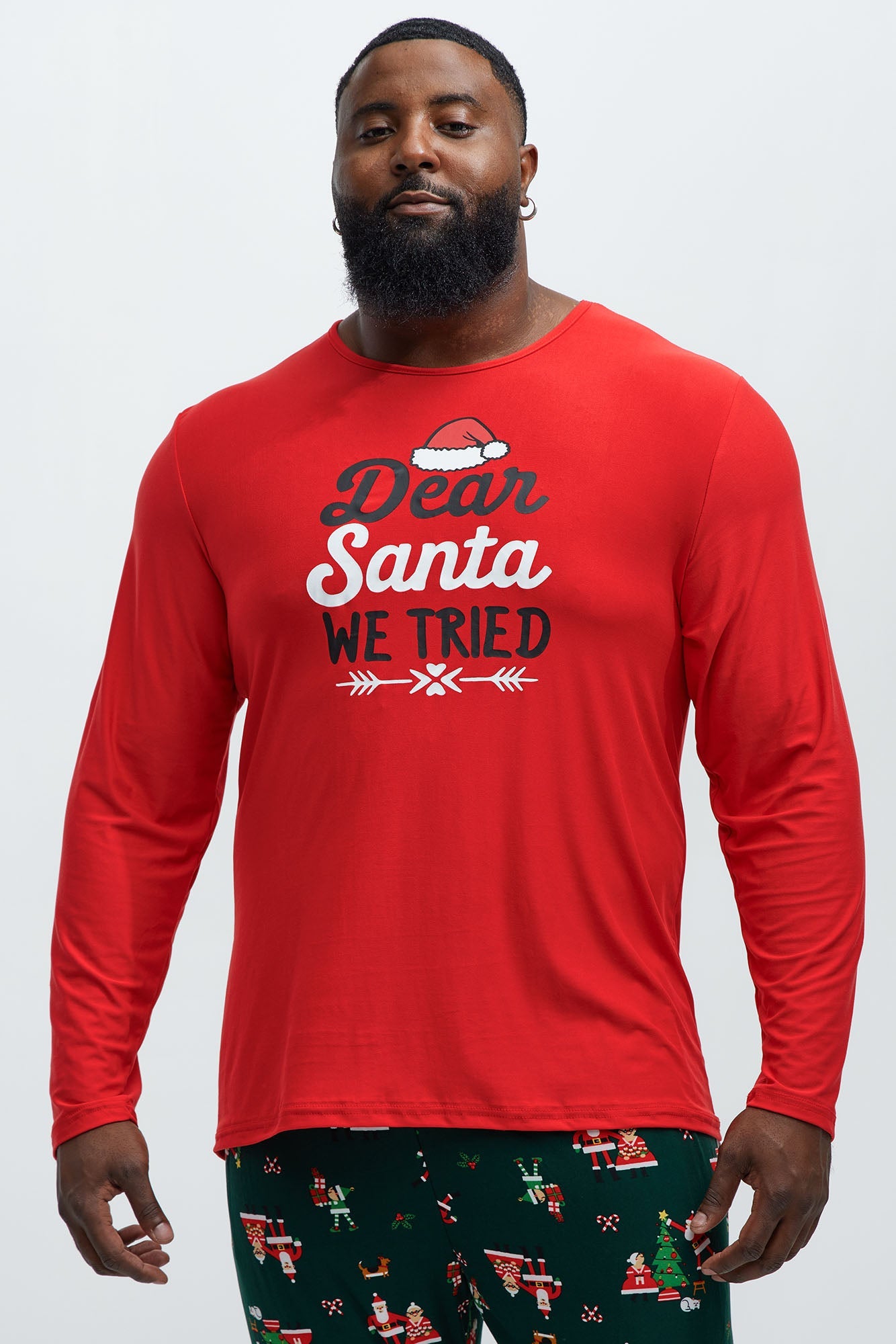 Dear Santa We Tried Holiday PJ Set - Black/combo