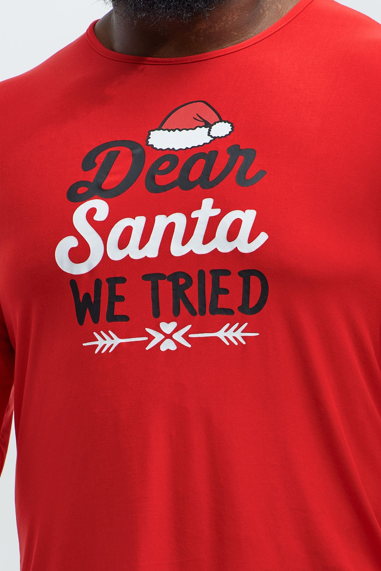 Dear Santa We Tried Holiday PJ Set - Black/combo