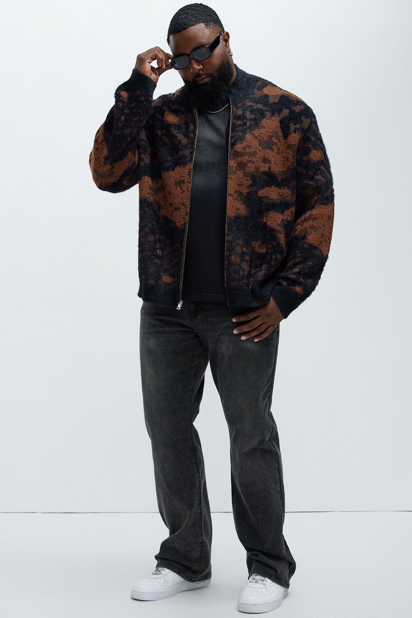 Lock It In Zip Sweater - Brown Combo