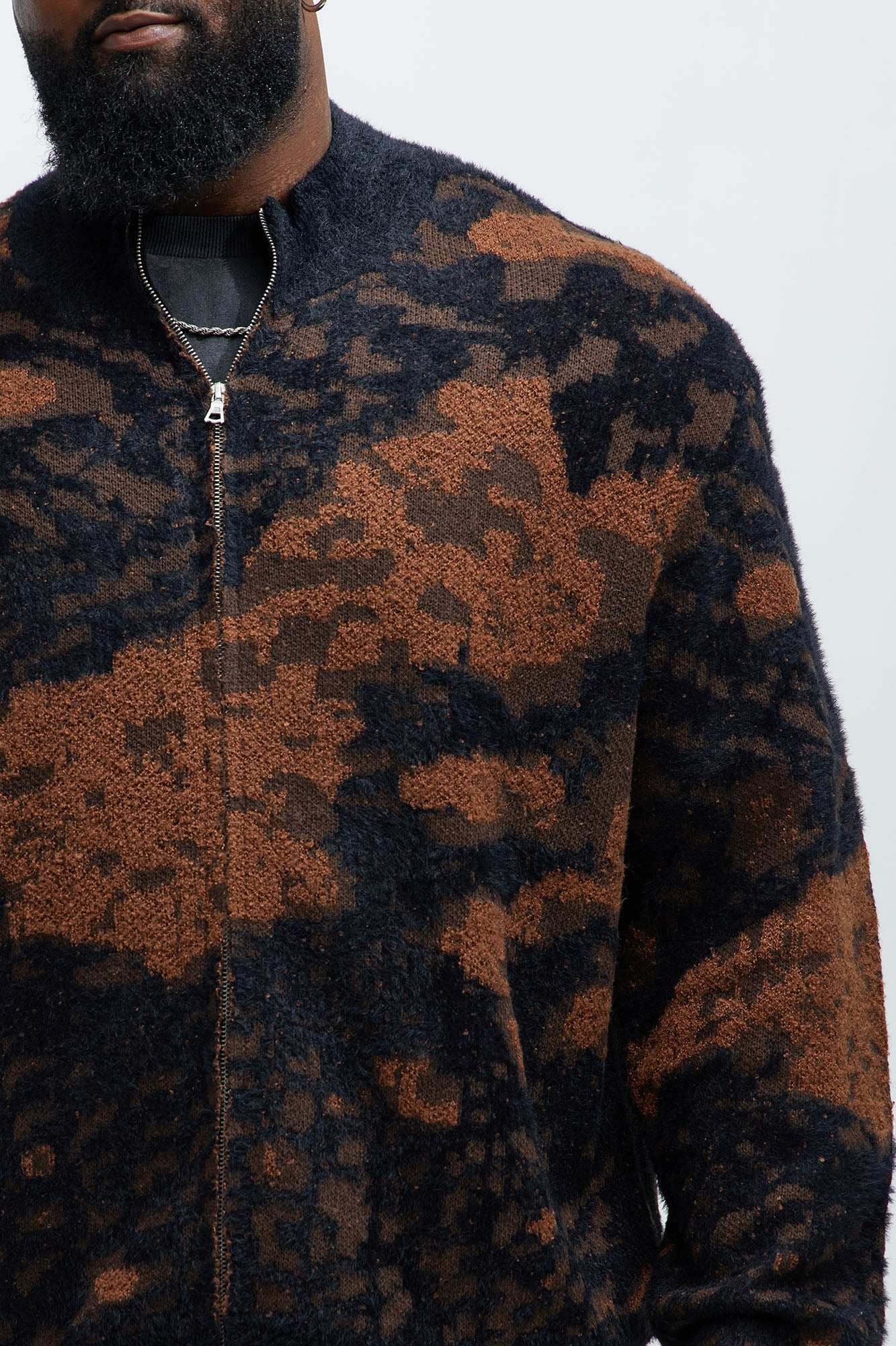 Lock It In Zip Sweater - Brown Combo