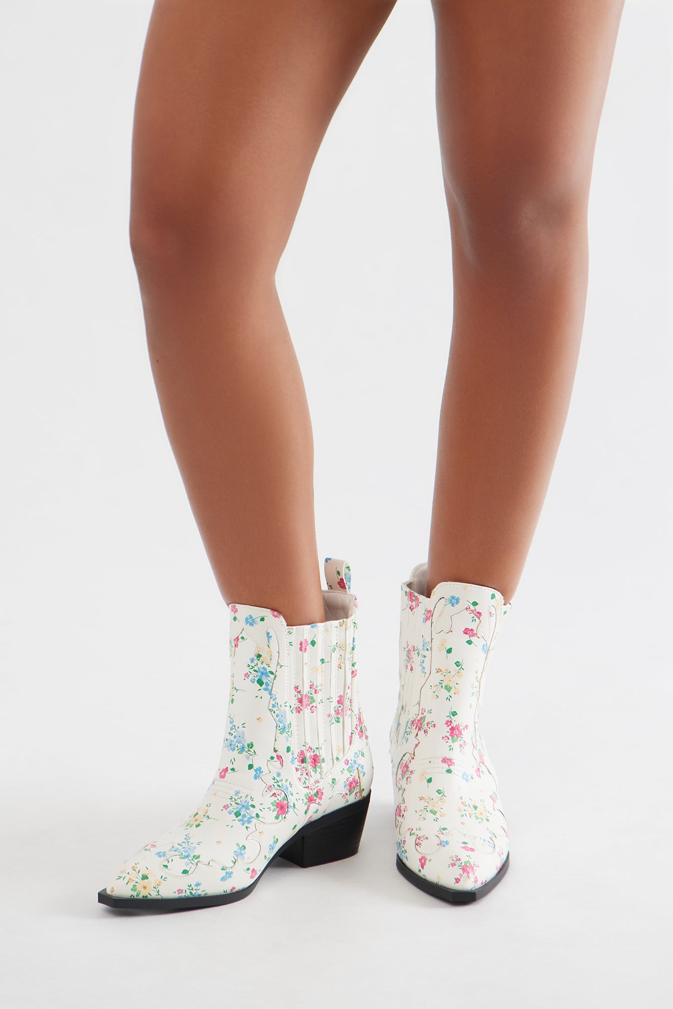 Charity Floral Booties - Cream