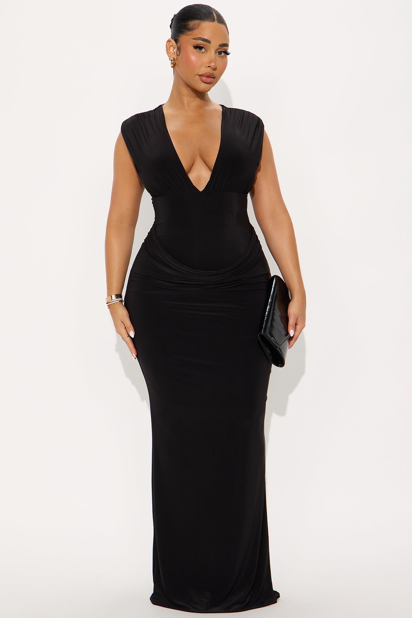 Always You Ruched Maxi Dress - Black