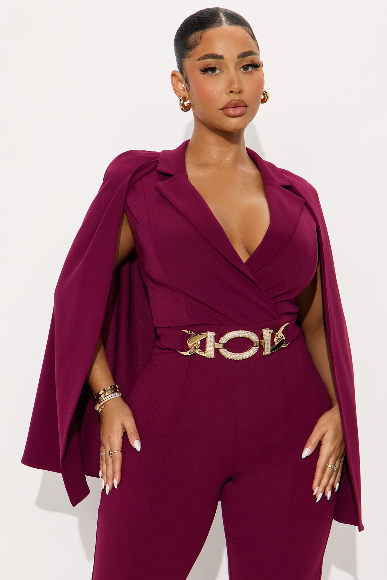 High Standards Draped Jumpsuit - Wine