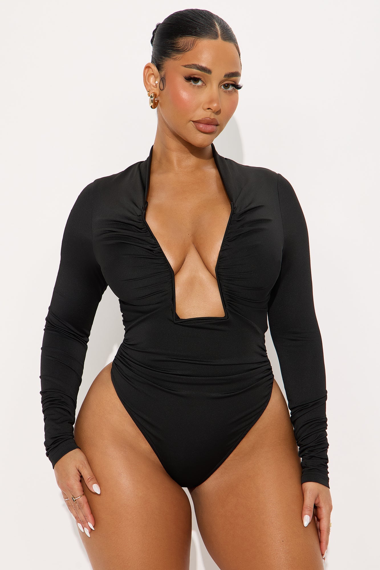 Viktoria Plunge Neck Pant Set - Black