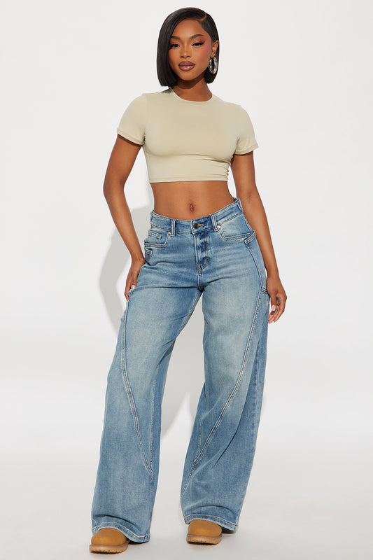 Taking Space Baggy Jeans - Light Wash