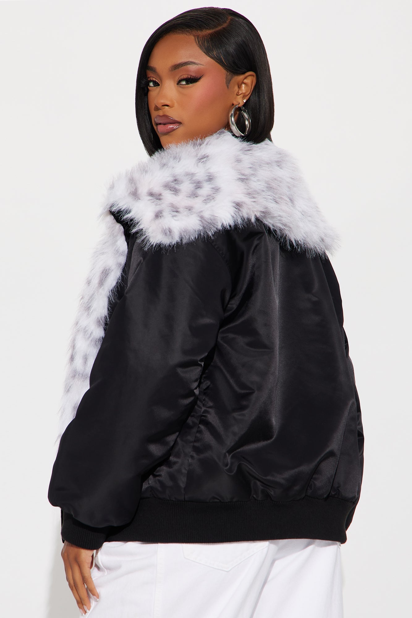 Meow Mode Leopard Print Coat - Black/combo