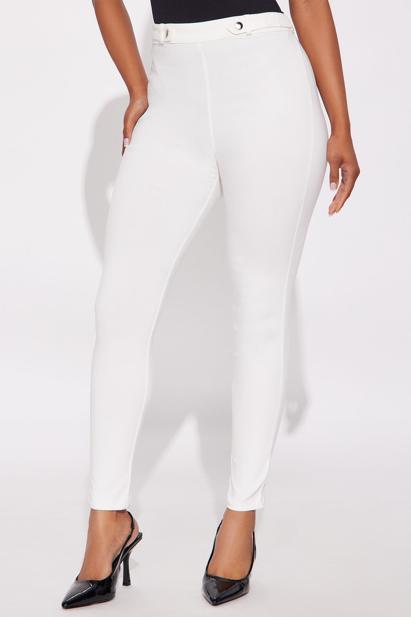 Just Fine High Rise Skinny Pant - Off White