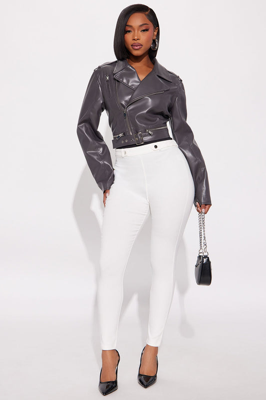 Just Fine High Rise Skinny Pant - Off White