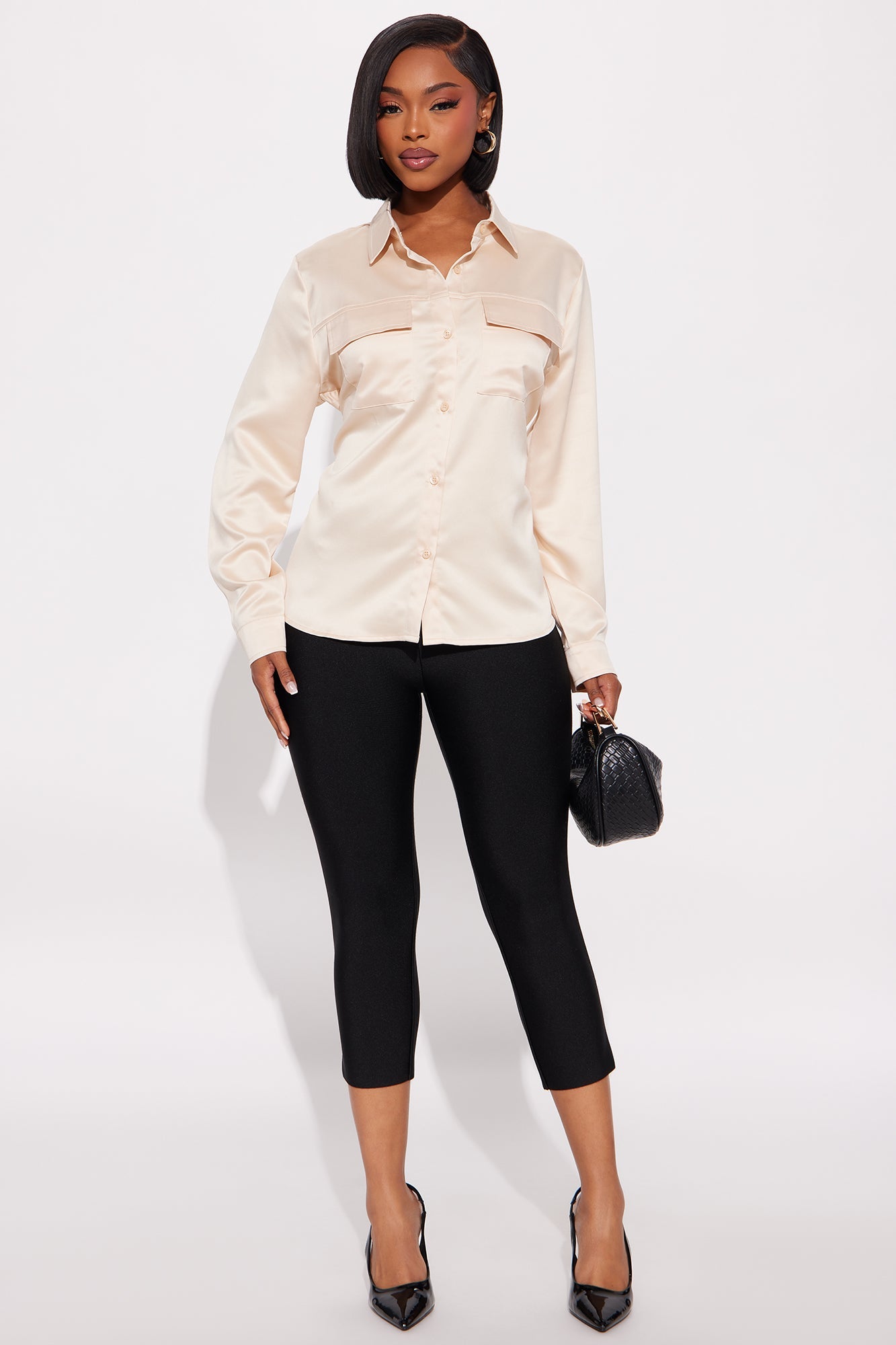 Star Player Satin Shirt - Champagne