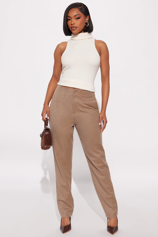 Check The Memo Skinny Trouser Pant 29″ - Taupe