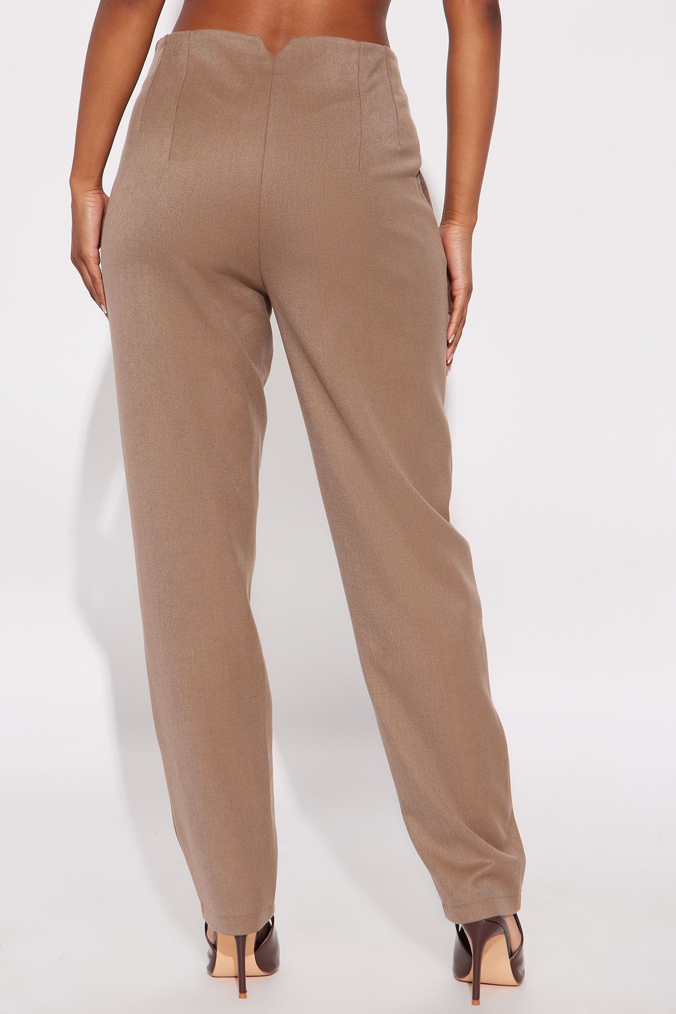 Check The Memo Skinny Trouser Pant 29″ - Taupe