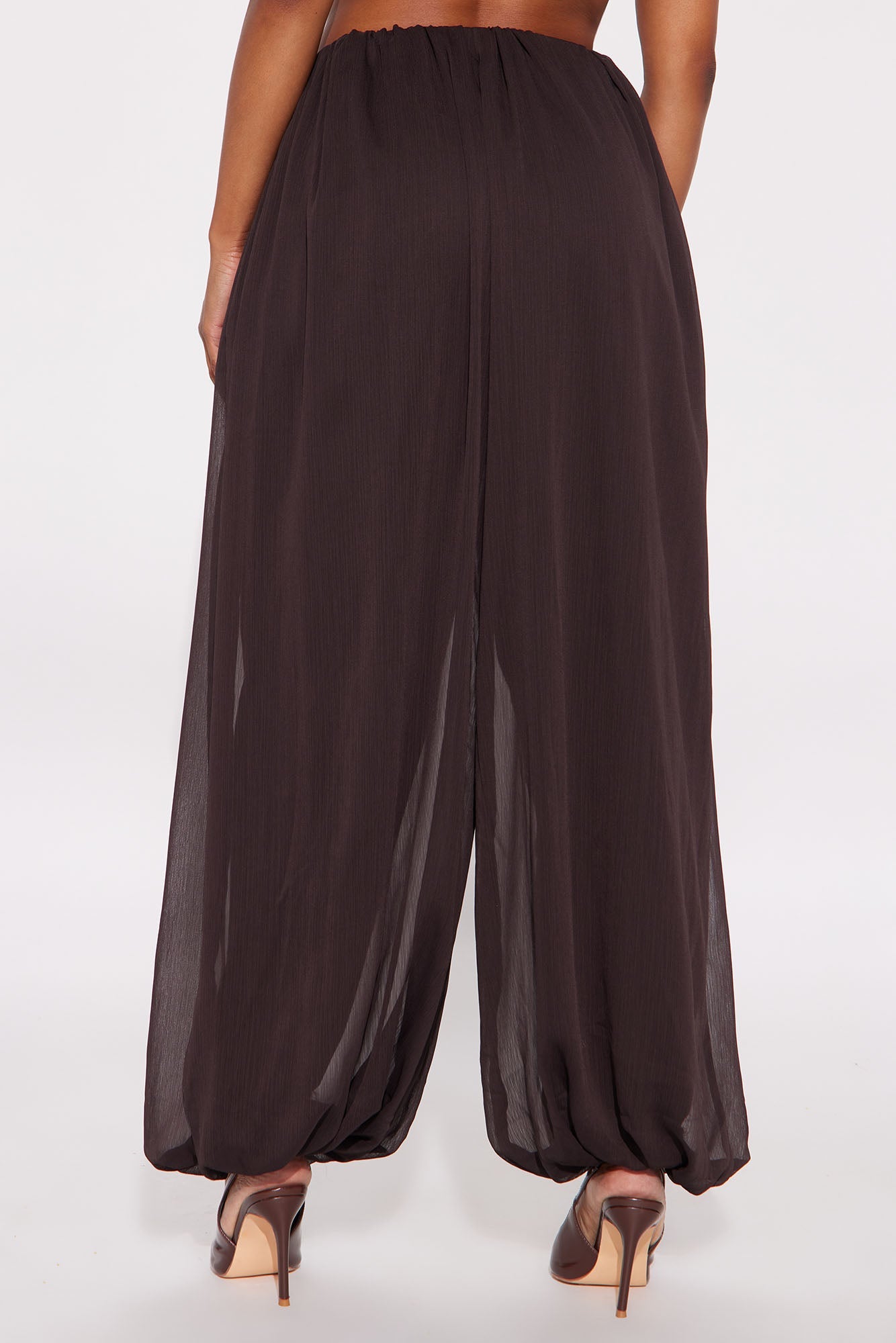 Stella Chiffon Balloon Pants 29″ - Chocolate