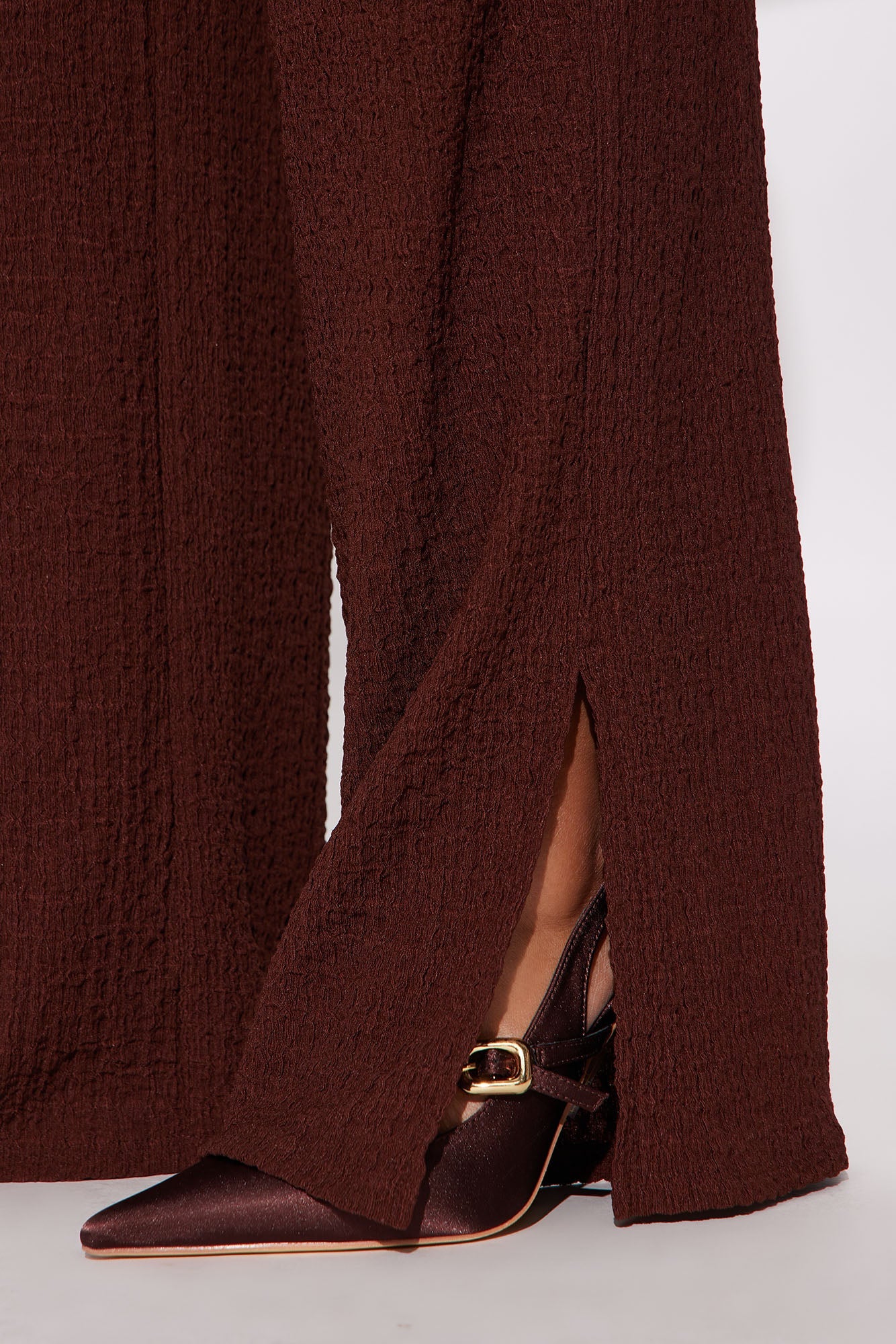 Zakai Textured Pant Set - Brown