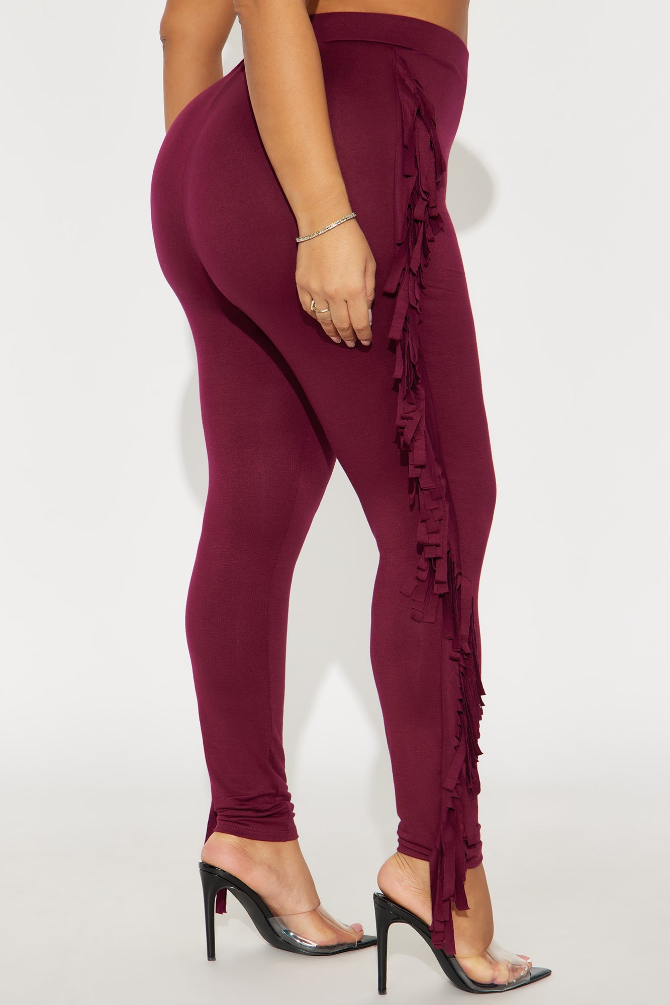 Shake It Like a Fringe Shaker Legging - Burgundy