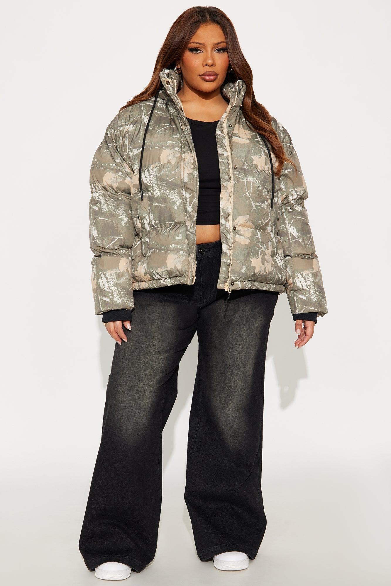 Ski Views Tree Camo Puffer Jacket - Olive/combo