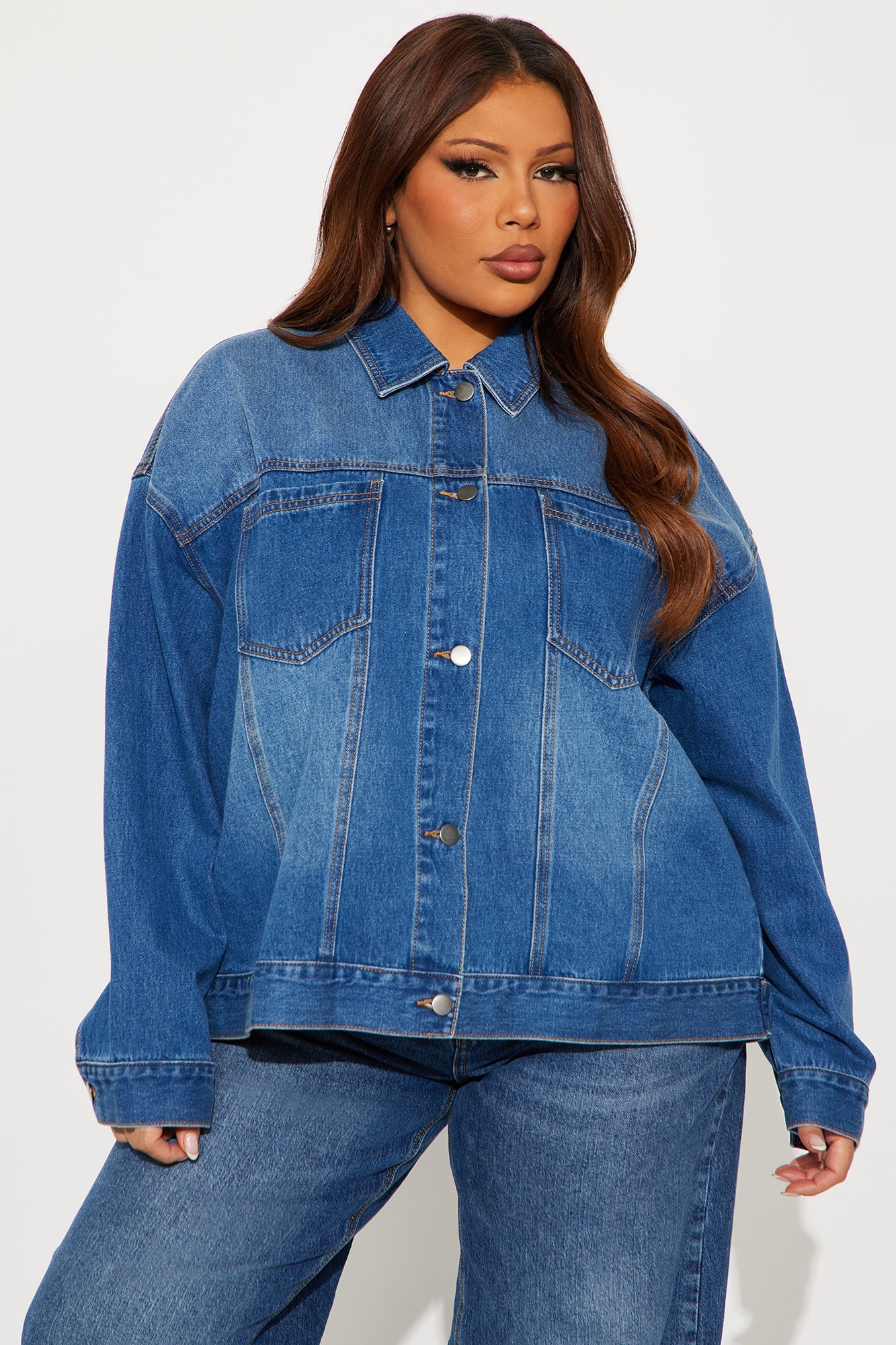 Work Is Done Denim Swing Jacket - Medium Wash