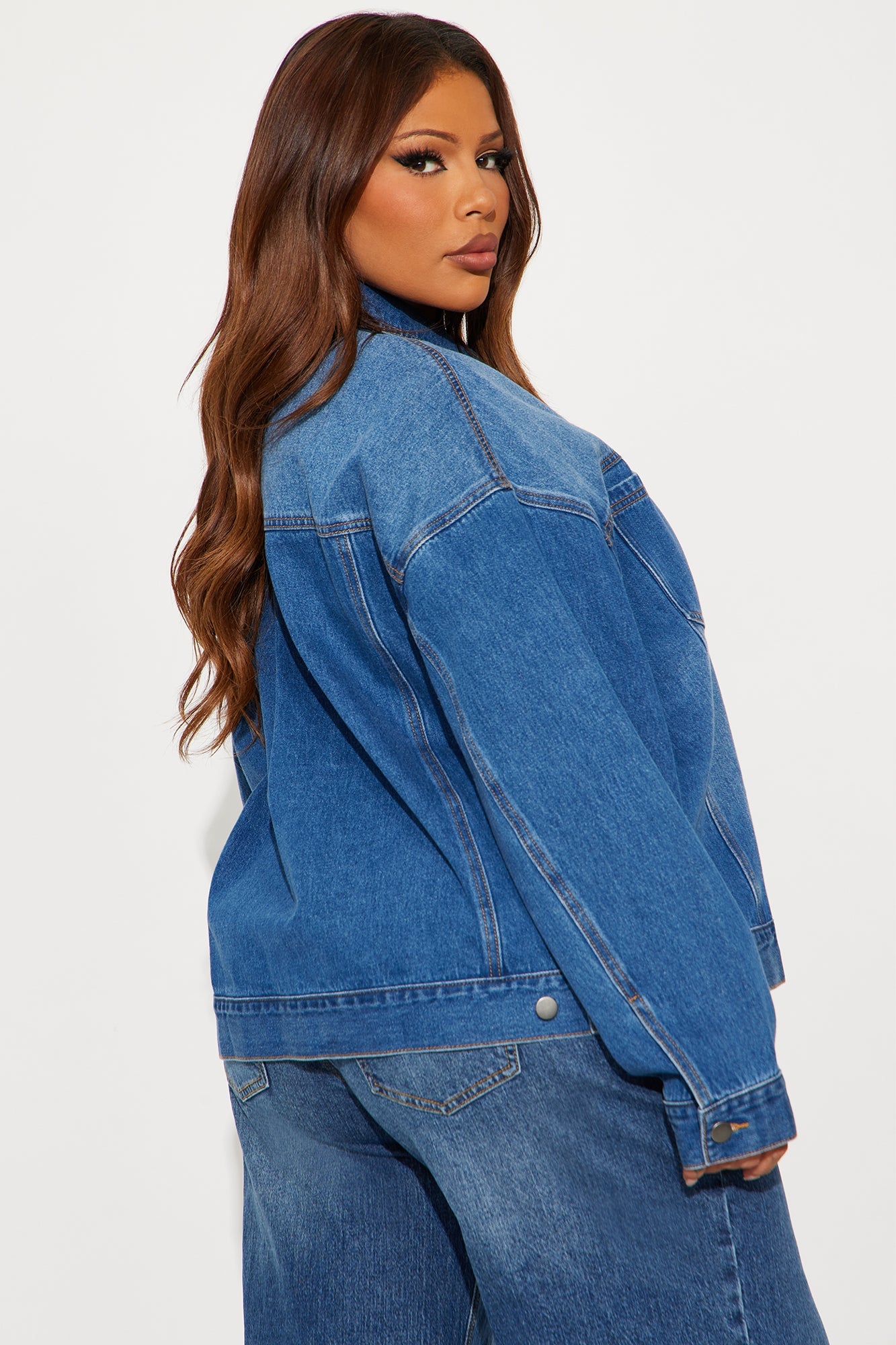 Work Is Done Denim Swing Jacket - Medium Wash