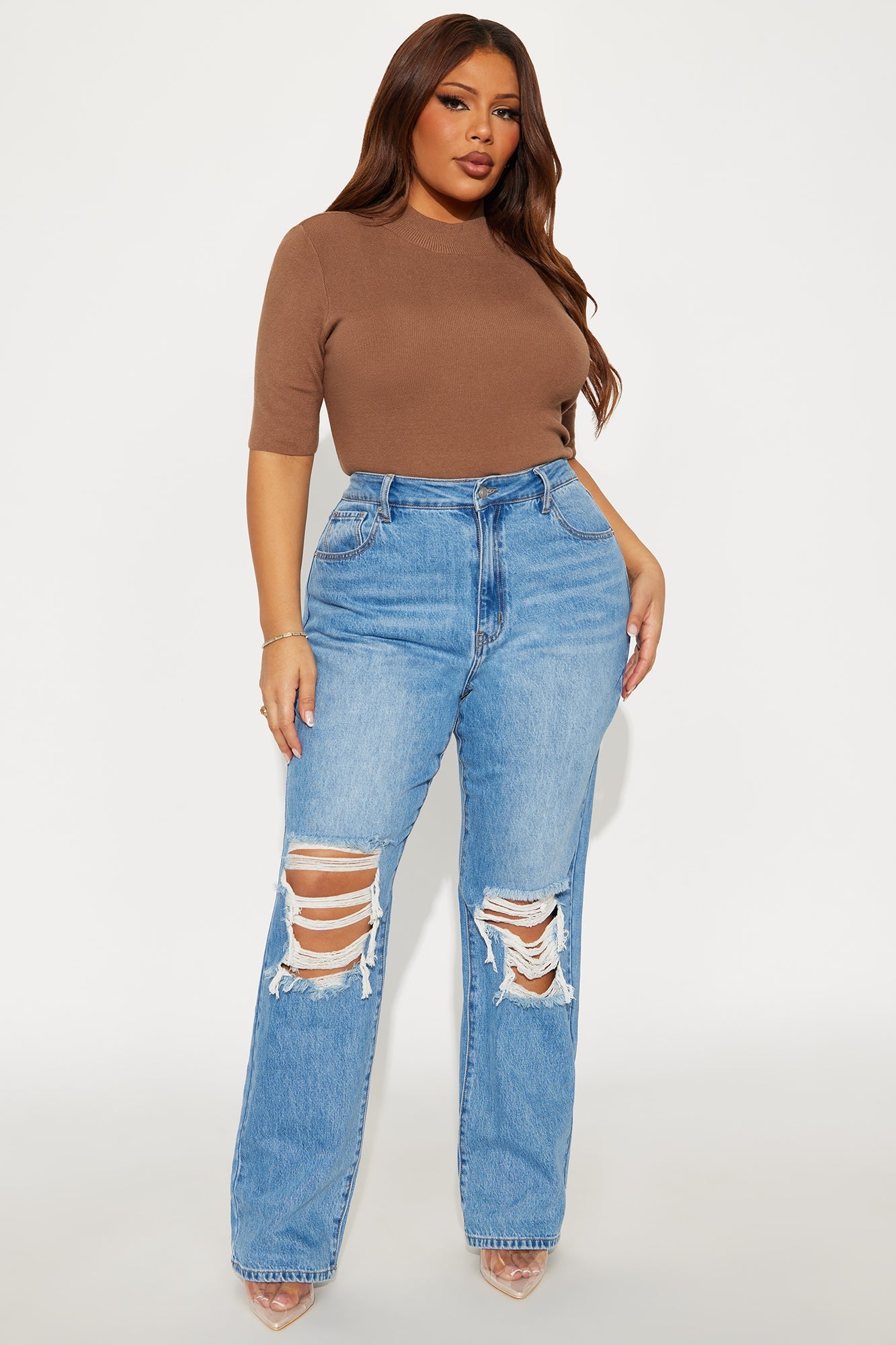 Calm Vibes Ribbed Sweater - Mocha