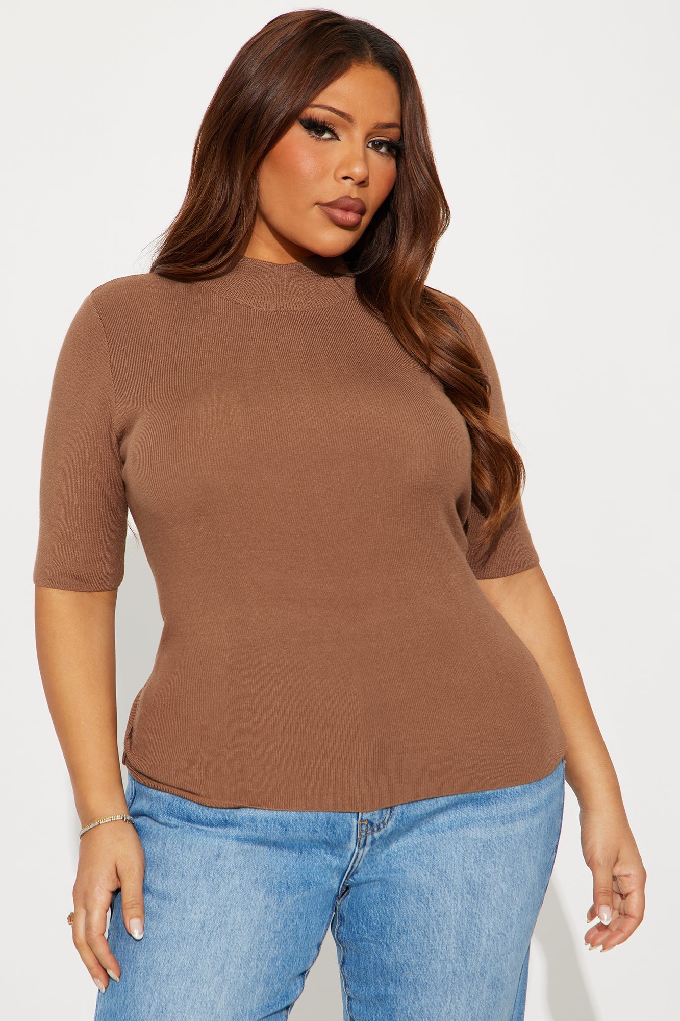 Calm Vibes Ribbed Sweater - Mocha