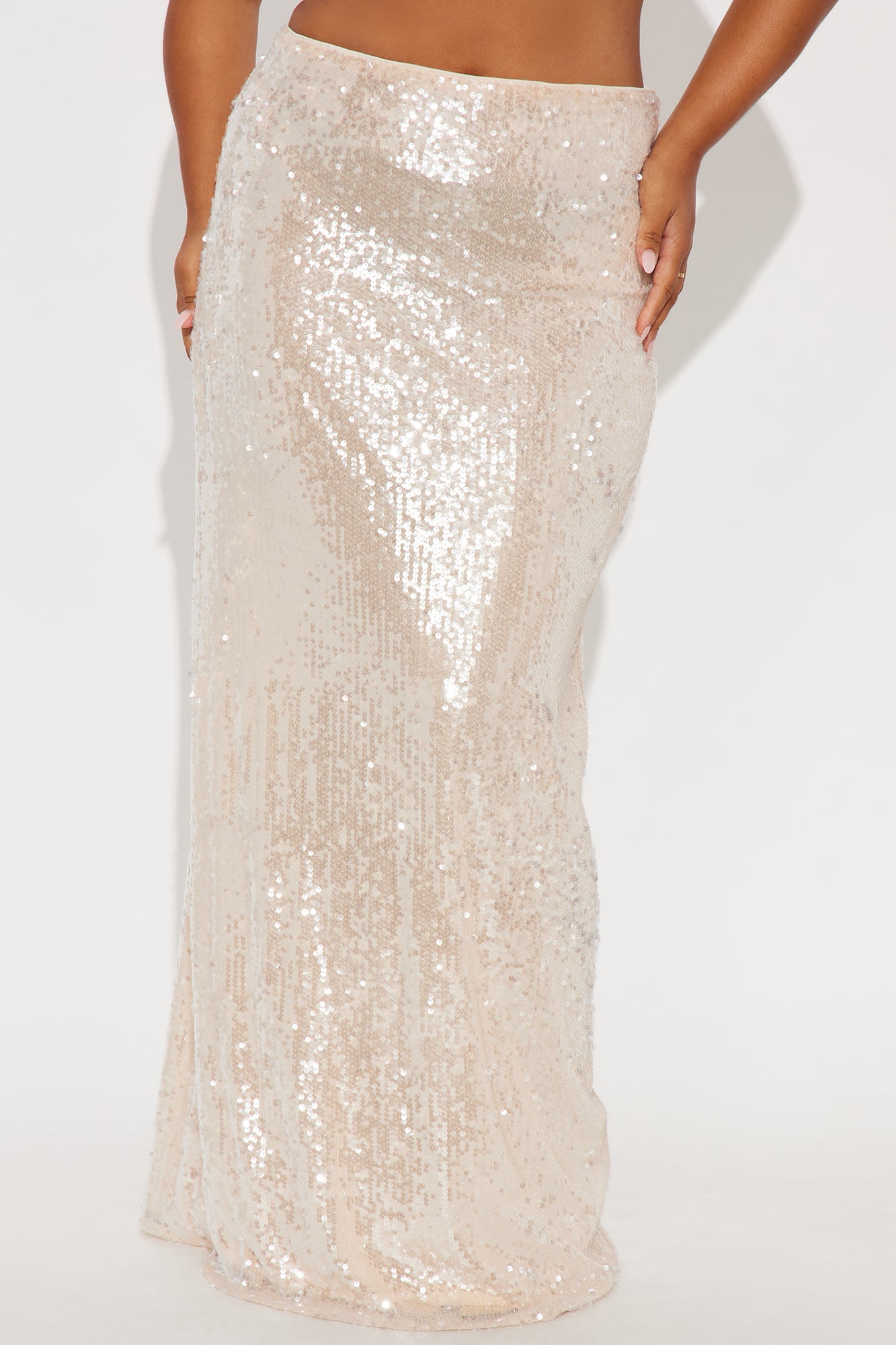 In The Spotlight Sequin Maxi Skirt - Champagne