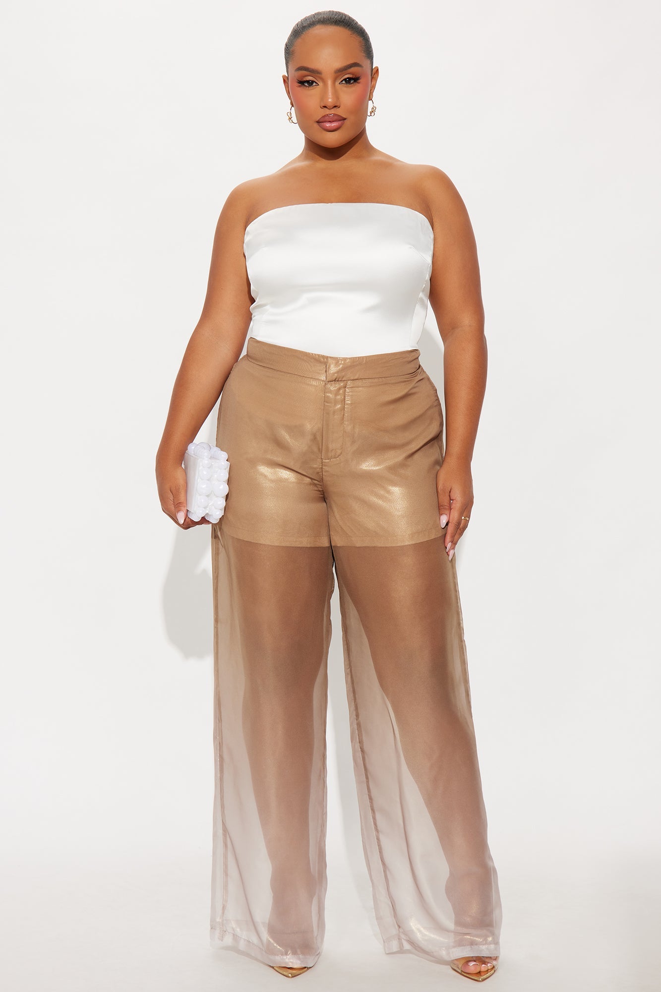 Tanalee Chiffon Ombre Wide Leg Pant 33 - Gold